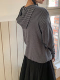 [BAONHAUS] Jenen Stripe Hood Zip-up