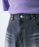 Double Knee Pocket Denim Half Pants