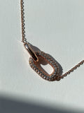 Double ring cubic earring necklace