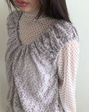 Lumic Flower Lace Off-Shoulder Sleeveless Blouse