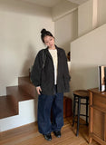[unisex] Kidu Pintuck Raw Denim Wide Pants
