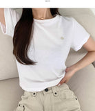 Pendant Crop Basic Short Sleeve T-Shirt