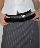 STRIPE BUTTON WRAP SKIRT