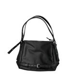 Belt Strap Embossed Leather Shoulder Bag