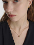 Champagne Full Moon Silver Mary Bowl Necklace