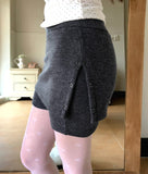 Piri Layered Eyelet Knit Ribbed Short Skirt Pants