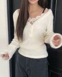 Boli Brushed Button V-Neck Long Sleeve T-Shirt