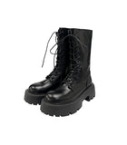 6cm Lucky Platform Sole Lace-Up Boots