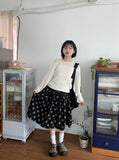 Kyotoru Banding Dot Midi Skirt