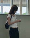 Nelly off-lace frill sleeveless blouse
