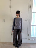 Beltary Color Round Long Sleeve Tee