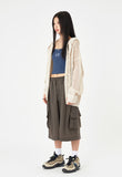 Mesh summer 2-way knit hood zip-up