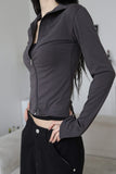 Beni Zip-up Long Sleeve Top