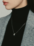 Triple Silver (W) Pave Necklace