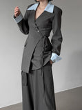 Lab Shirt Layered Wrap One Piece Jacket