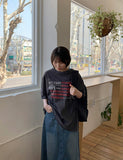 [unisex] Shihiru Printing Over Short Sleeve Tee