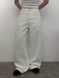 Zid Brushed Snap Cotton Wide Pants