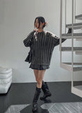 Trip Big Ribbed Damage Dyeing Washing Knit