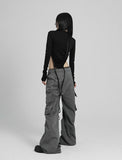 Diagonal cargo pants