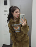 [Mink Brushed] Trust Velvet Corduroy Crop Hood
