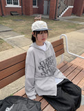 [unisex] Homgo Punching Over Hood Knit Zip-up