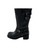 SIDE BUCKLE MIDDLE BOOTS