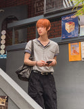 Kato Henley Neck Slub Short Sleeve T-shirt