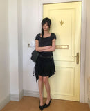 Luckin unbalanced midi skirt