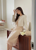Monet H-Line Chiffon Color Matching One Piece