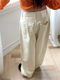Nicho Pintuck Cotton Long Wide Pants