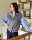 Billion V-neck Button Knit Cardigan Vest