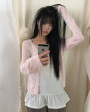 Poda See-through Ribbed Cardigan