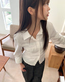 Nua Two-Pocket V-Neck Slim-Fit Long-Sleeve Shirt