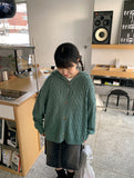 Noncoro Cable Hood Knit Cardigan