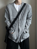 Cotton waffle pocket cardigan