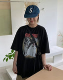 [unisex] Dyuta Rock Cat Printing Over Short Sleeve Tee