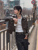 Snug Vintage Cropped Leather Jacket