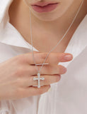 Essence Silver (W) Moissanite The Cross Necklace