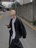 Washed denim blouson jacket