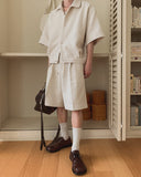 Bound Tweed Banded Bermuda Pants