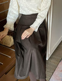 Berina brushed pleated long skirt