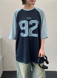 [unisex] Langen color matching number over short sleeve tee