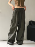 Bens rustling nylon slits wide two-way jogger pants