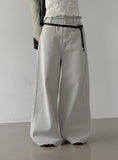 Modic Cut-out Wide Flow Cotton Pants