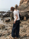 Ens Back Adjust Pocket Wide Raw Denim Pants