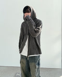 Scent Cable Knit Hood Zip-Up