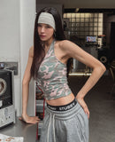Nutty Military Halterneck Crop Sleeveless
