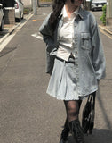 Myua Boxy Fit Denim Pocket Shirt Jacket