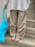 Soluna Parachute String Shirring Wide Banding Pants