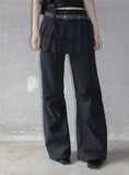 Pleated Wrap Skirt Bootcut Pants